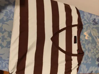 Camiseta Rayas Marrón y Blanca Talla M
