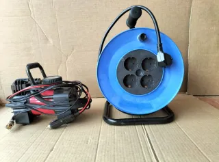 Alargadera eléctrica 4 tomas y compresor de aire