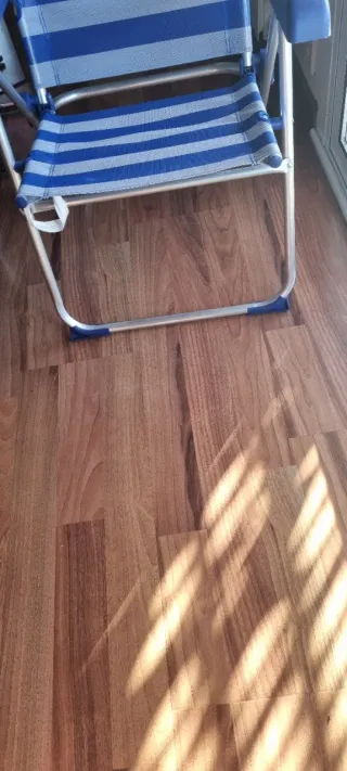 Silla plegable exterior rayas azules