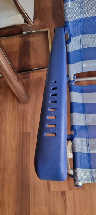 Silla plegable exterior rayas azules