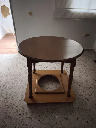 Mesa camilla redonda 80cm con tarima