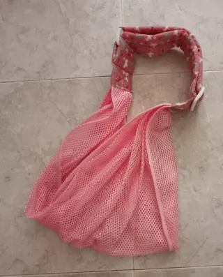 Bandolera portabebés mochila canguro rosa