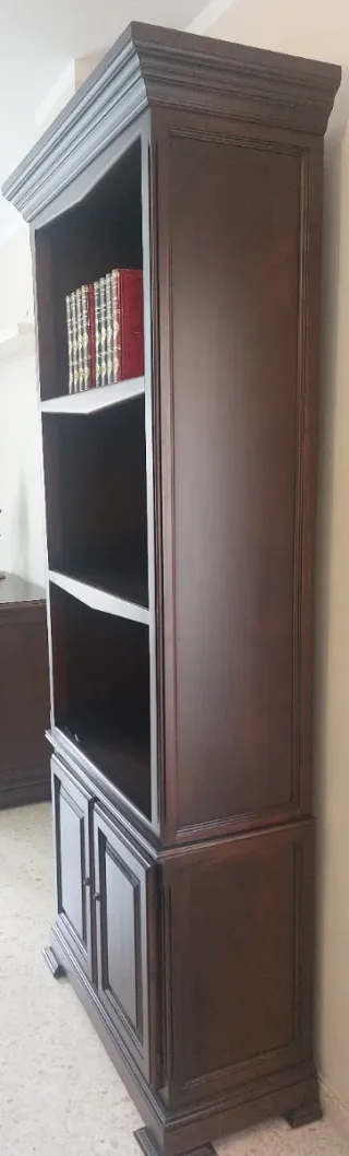 Librería de madera oscura