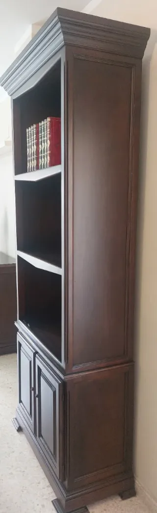 Librería de madera oscura
