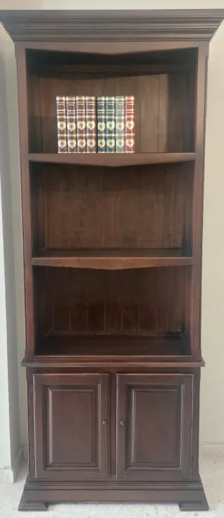 Librería de madera oscura