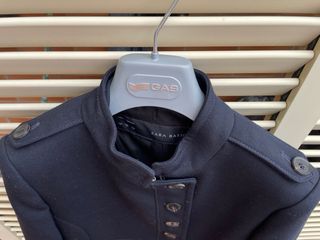 Abrigo paño azul marino Zara Talla S