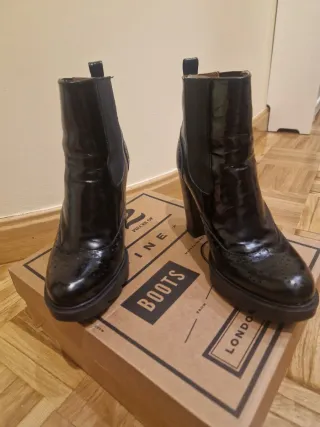 Botines tacón negros talla 38 (37)