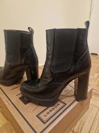 Botines tacón negros talla 38 (37)