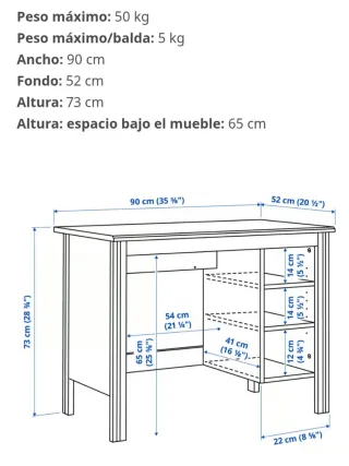Escritorio madera marrón oscuro