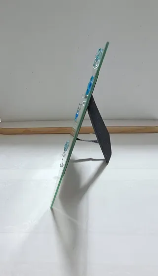 Cornice portafoto decorata in vetro e specchio