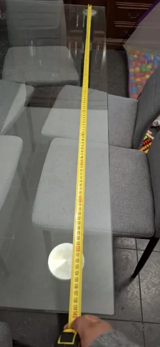 Mesa comedor cristal + 6 sillas