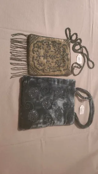 Bolsos de fiesta verde oliva y gris antracita
