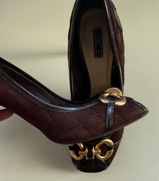 Zapatos Salón Abiertos Marrón Talla 39