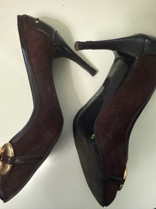 Zapatos Salón Abiertos Marrón Talla 39