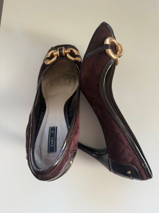 Zapatos Salón Abiertos Marrón Talla 39