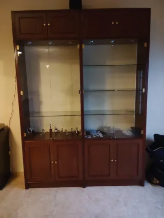 Vitrina de madera y cristal