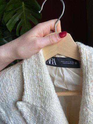 Americana Zara Texturizada Botones Dorados