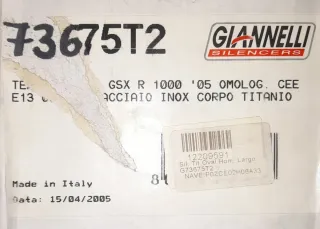 Silencioso Giannelli Titanio Suzuki GSXR 1000 2005