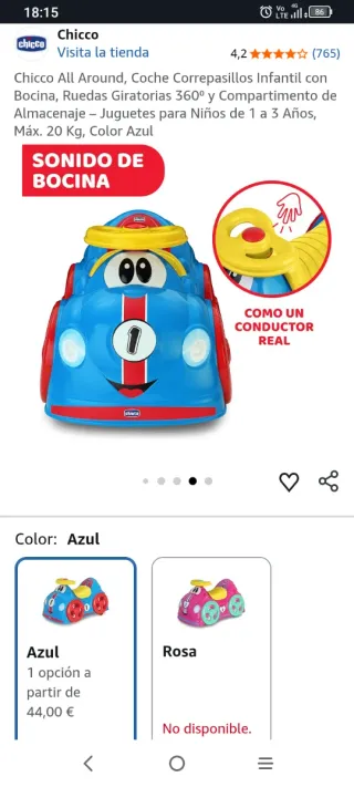 Correpasillos Chicco Azul.