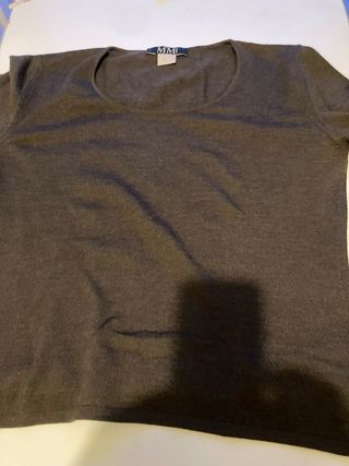 Suéter Max Mara manga larga cuello cuadrado marrón