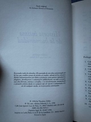 Libro Historia íntima de la humanidad