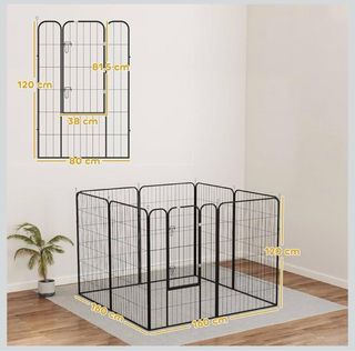 Parque para perros negro metal