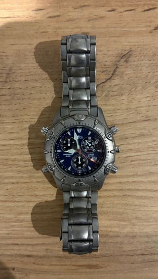 Reloj Lotus Titanium Cronógrafo Alarma Azul