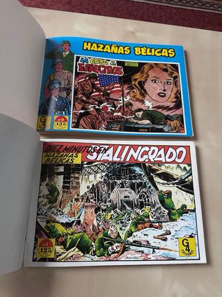 Cómics de hazañas bélicas en un lote de dos tomos