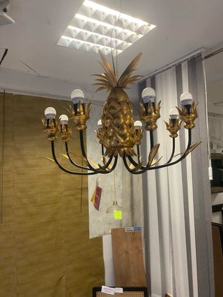 Lámpara de techo piña dorada