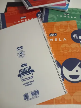 Lote 9 cuadernos Lamela 4mm A4 Tapa Cartón