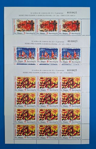 Sellos España Miniplegos 1992 Edifil 40-42