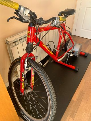 Bicicleta Cannondale con rodillo Elite