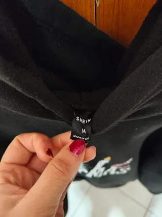 Felpa Shein Nera con Stampa Natalizia