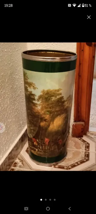 Paragüero clásico, verde con imagen