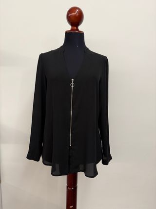 Blusa negra Dorothy Perkins con cremallera