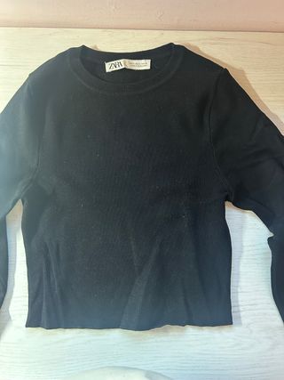 Jersey corto Zara negro Talla M (pero es estrecho)