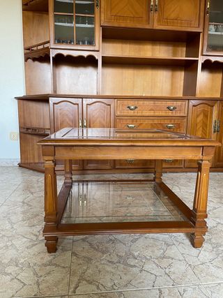 Mesa centro madera y cristal