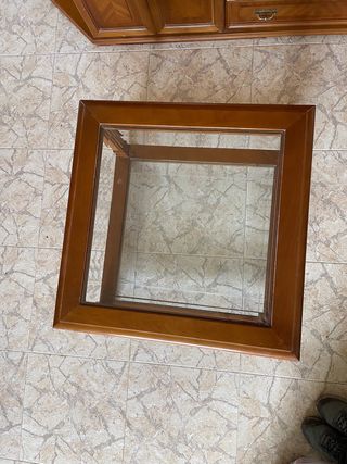 Mesa centro madera y cristal