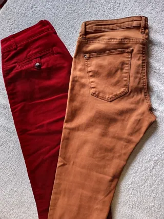 Lote Pantalón Pana Rojo y Teja para Nana