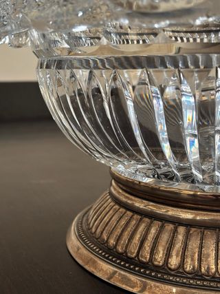 Frutero cristal y plata