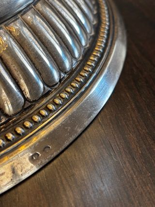 Frutero cristal y plata