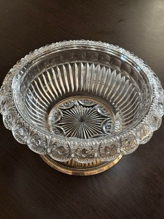 Frutero cristal y plata