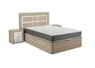 Pack Canapé, Colchón 20cm, Cabezal y Mesitas