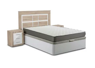 Pack Canapé, Colchón 20cm, Cabezal y Mesitas