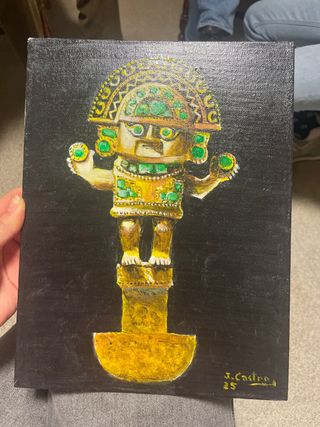 Pintura Precolombina Cuchillo 30x20