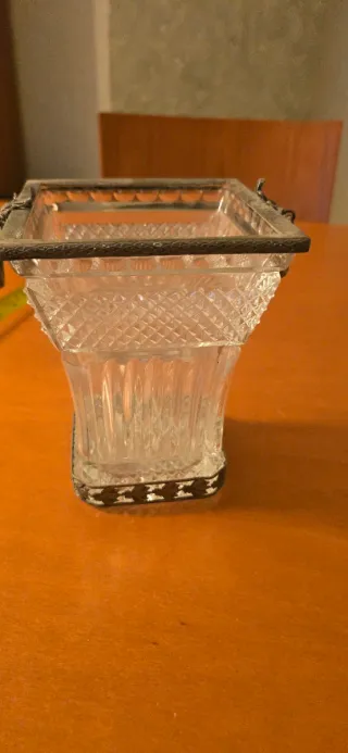 Vaso cristallo e ferro