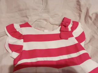 Vestido niña rayas rosa y blanco