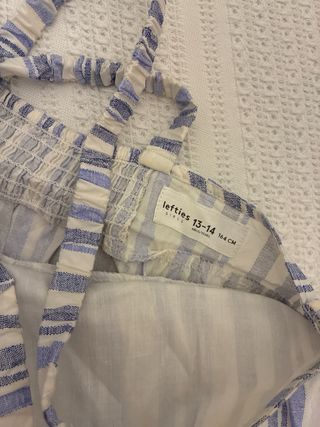 Vestido niña rayas azul y blanco