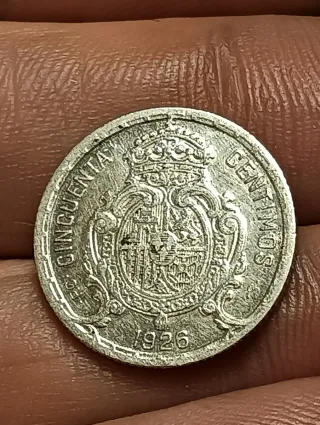 Moneda 50 Céntimos Plata Alfonso XIII 1926
