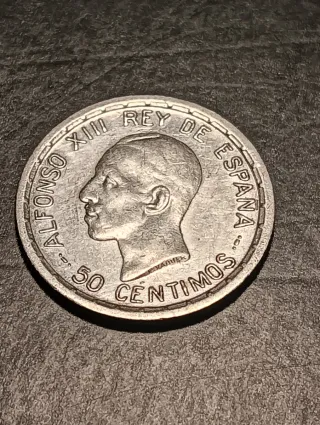Moneda 50 Céntimos Plata Alfonso XIII 1926